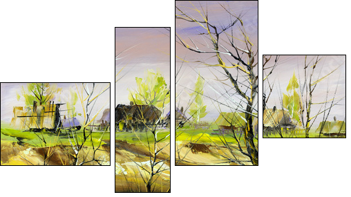 Winter landscape - Four-piece canvas print, Fortyk