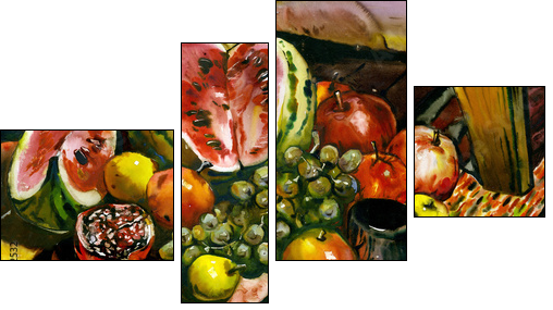 Fruit still-life - Four-piece canvas print, Fortyk