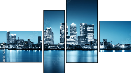 Panoramic picture of Canary Wharf view from Greenwich. - Four-piece canvas print, Fortyk