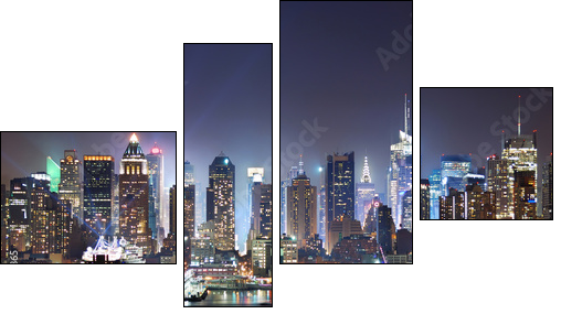 New York City Times Square - Four-piece canvas print, Fortyk