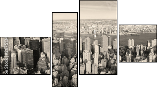 New York City Manhattan panorama aerial view - Four-piece canvas print, Fortyk
