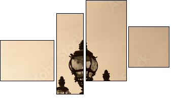 Vintage lamppost on the bridge of Alexandre III (Paris, France). - Four-piece canvas print, Fortyk