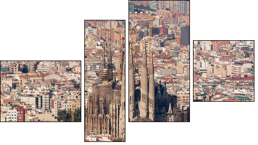 Sagrada Familia - Four-piece canvas print, Fortyk
