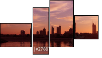 Cityscape Dubai, Sunset - Four-piece canvas print, Fortyk