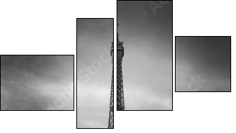 Tour Eiffel et voiture rouge- Paris - Four-piece canvas print, Fortyk