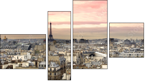 Paris Aussicht Eiffelturm - Four-piece canvas print, Fortyk