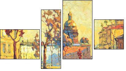 Kind on old streets of St.-Petersburg - Four-piece canvas print, Fortyk