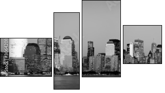 Manhattan Financial District from Jersey city - Four-piece canvas print, Fortyk