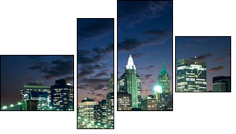 Amazing New York cityscape - taken after sunset - Four-piece canvas print, Fortyk