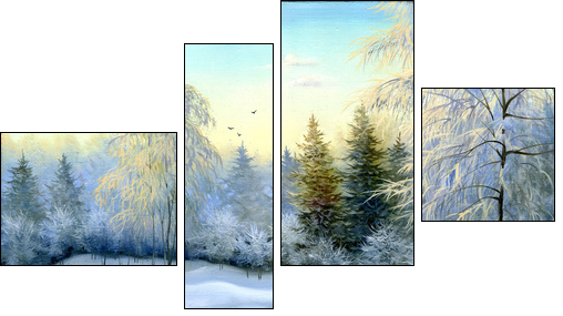 Winter wood - Four-piece canvas print, Fortyk