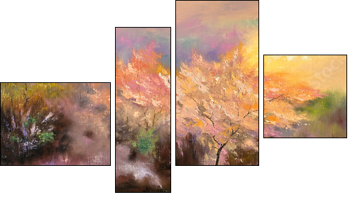 Storm, autumn, cloudy day - Four-piece canvas print, Fortyk