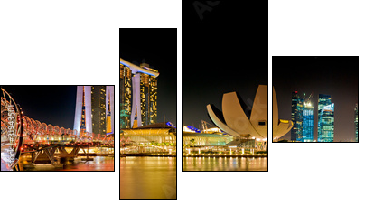 Marina Bay Singapore panorama - Four-piece canvas print, Fortyk