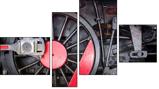 Locomotive Wheel - Four-piece canvas print, Fortyk