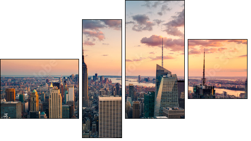 New York Empire state building Times square - Four-piece canvas print, Fortyk