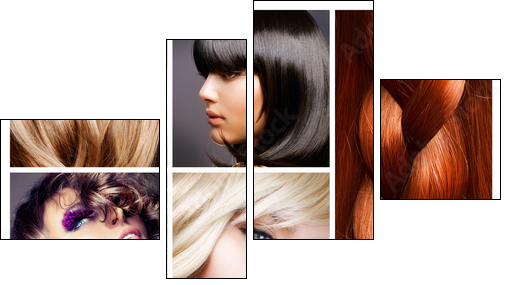 Hair Collage. Hairstyles - Four-piece canvas print, Fortyk
