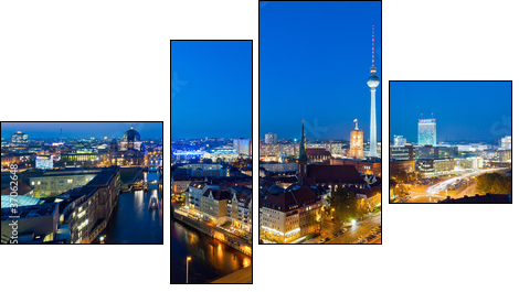 Berlin panorama at night - Four-piece canvas print, Fortyk