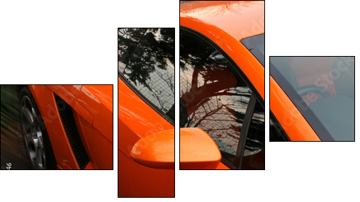 side of orange supercar - Four-piece canvas print, Fortyk