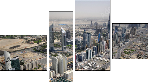 Sheikh Zayed Road In The U.A.E, Littered With Landmarks & Towers - Four-piece canvas print, Fortyk