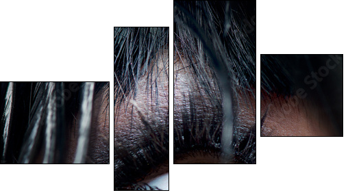 Smokey Eyes Make-up close-up. Black Eyeshadow - Four-piece canvas print, Fortyk