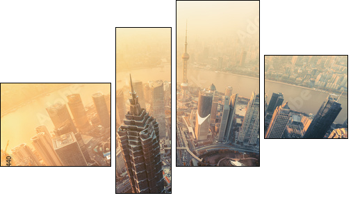 Shanghai skyline - Four-piece canvas print, Fortyk