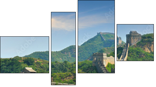 Great Wall of China in Summer with beautiful sky - Four-piece canvas print, Fortyk