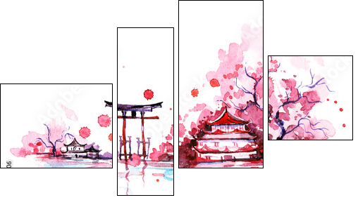 Japan - Four-piece canvas print, Fortyk