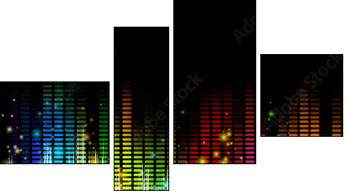 Vector Illustration of a Colorful Music Equalizer - Four-piece canvas print, Fortyk