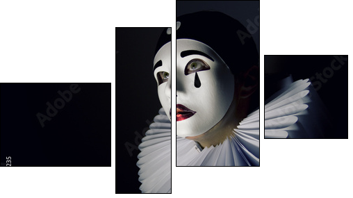 Pierrot mask - Four-piece canvas print, Fortyk