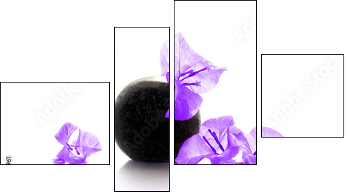 Composition zen avec bougainvillÃ©e violette - Four-piece canvas print, Fortyk