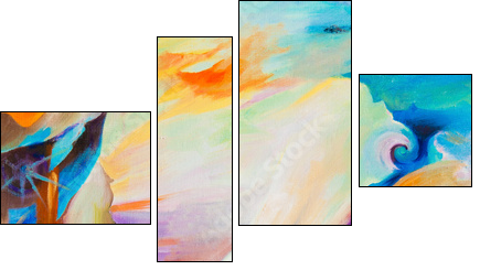 Space landscape - Four-piece canvas print, Fortyk