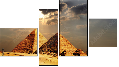giza pyramids, cairo, egypt - Four-piece canvas print, Fortyk