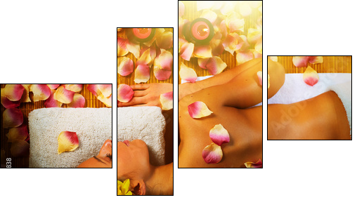 Beautiful woman having massage. - Four-piece canvas print, Fortyk
