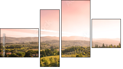 beautiful tuscan landscape - Four-piece canvas print, Fortyk
