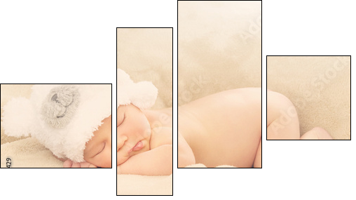 Sleeping newborn baby - Four-piece canvas print, Fortyk
