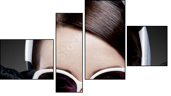 gorgeous caucasian brunette with sunglasses - Four-piece canvas print, Fortyk