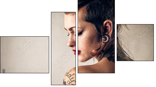 tattoos and beauty - Four-piece canvas print, Fortyk