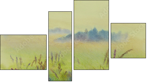 pastel landscape - Four-piece canvas print, Fortyk