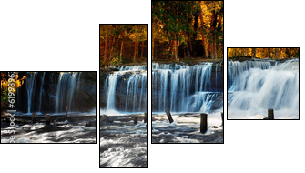 Tropical rainforest landscape with Kulen waterfall in Cambodia - Four-piece canvas print, Fortyk