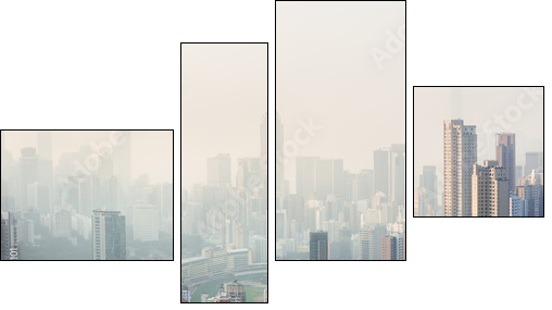 Air pollution hangs over Hong Kong Island - Four-piece canvas print, Fortyk