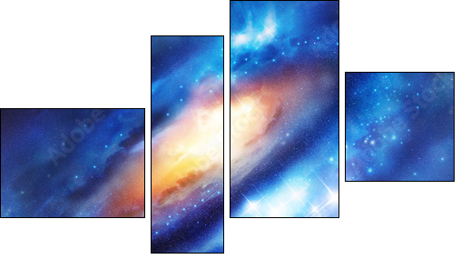 Galaxy System - Four-piece canvas print, Fortyk