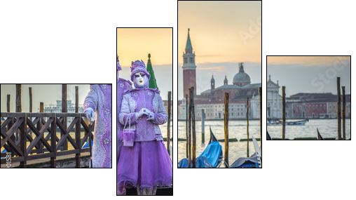 Venetian carnival masks - Four-piece canvas print, Fortyk