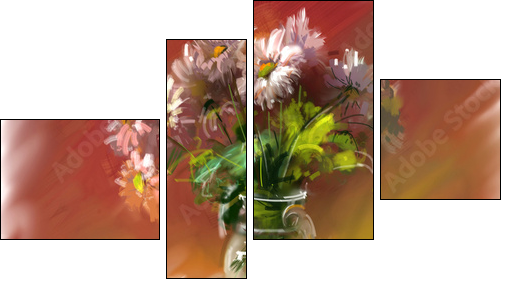 Flowers - Four-piece canvas print, Fortyk