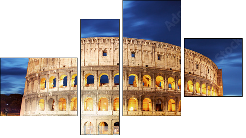 Colosseum at dusk in Rome, Italy - Four-piece canvas print, Fortyk