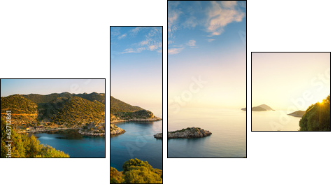 panorama of the Mediterranean coast - Four-piece canvas print, Fortyk