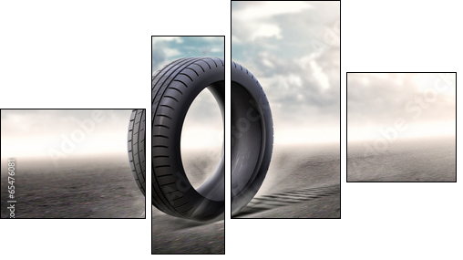 vehicle tire - Four-piece canvas print, Fortyk
