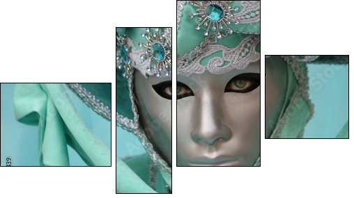 Beautiful clasical mask in Venice - Four-piece canvas print, Fortyk