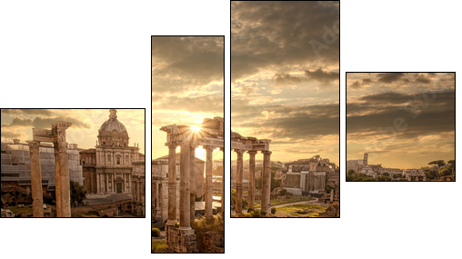 Famous Roman ruins in Rome, Capital city of Italy - Four-piece canvas print, Fortyk