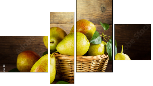 still life with fresh pears - Four-piece canvas print, Fortyk