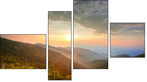 Sunset in the mountains - Four-piece canvas print, Fortyk