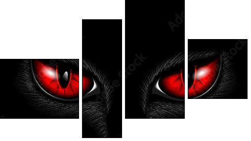 red cat's eyes - Four-piece canvas print, Fortyk
